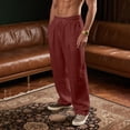 thumbnail image 4 of Yaoyar Men's Drawstring Elastic Waist Straight Leg Pockets Lightweight Breathable Casual Loose Fit Trousers, 4 of 5