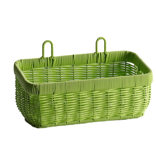 1Pc Garlic Ginger Wall Hanging Storage Basket Woven Kitchen Storage Holder for Fruits Vegetables Flowers Sturdy Multi-functional Storage Organizer with Hanging Design, Multicolor
