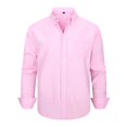 thumbnail image 4 of RUTAYY Men's Shirts Long Sleeve Solid Color Casual Everyday Comfortable Button Down with Button Tops Work Vacation Blouse, 4 of 4