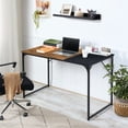 thumbnail image 7 of Homylin 39-inch Home Office Table Writing Desk, PC laptop Study Deask With Sturdy Metal Frame For Study Room, Brown & Black, 7 of 7