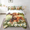 thumbnail image 2 of Castle Fairy Highland Cow Twin Bedding Sets,Floral Daisy Bedding Comforter Set, 2 of 8