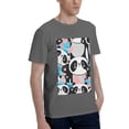 thumbnail image 2 of Bingfone Panda Cute Pink Hearts Men'S Loose Fit Short-Sleeve Pocket T-Shirt, 2 of 7