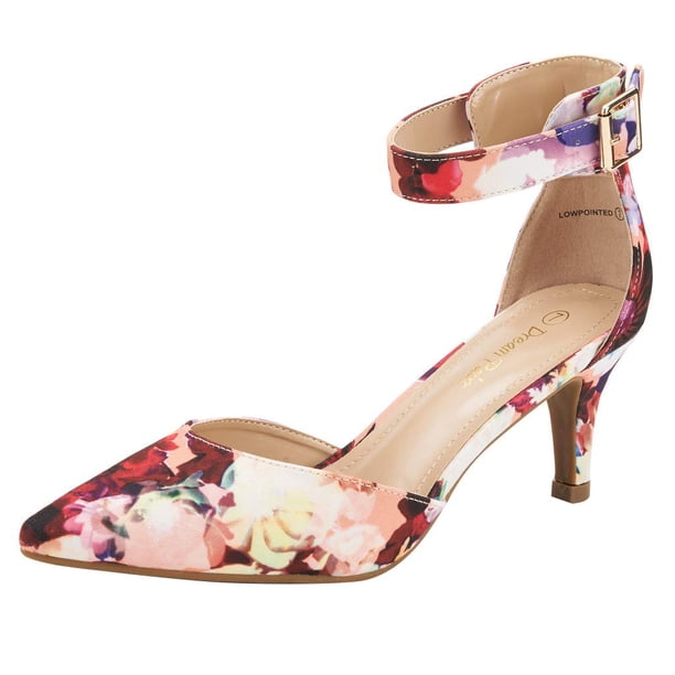 Zapatos de Tacón Bajo con Estampado Floral para Mujer DREAM PAIRS Talla 12