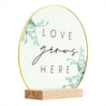 thumbnail image 2 of Inspirational "Love Grows Here" Translucent Tabletop Plaque with Solid Wood Base Stand, 2 of 6