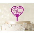 thumbnail image 1 of Personalized Mr And Mrs Wedding Cake Topper With Date And Heart Cake Decorations Color Option Available 5.5-6.5 Inches Wide, 1 of 1