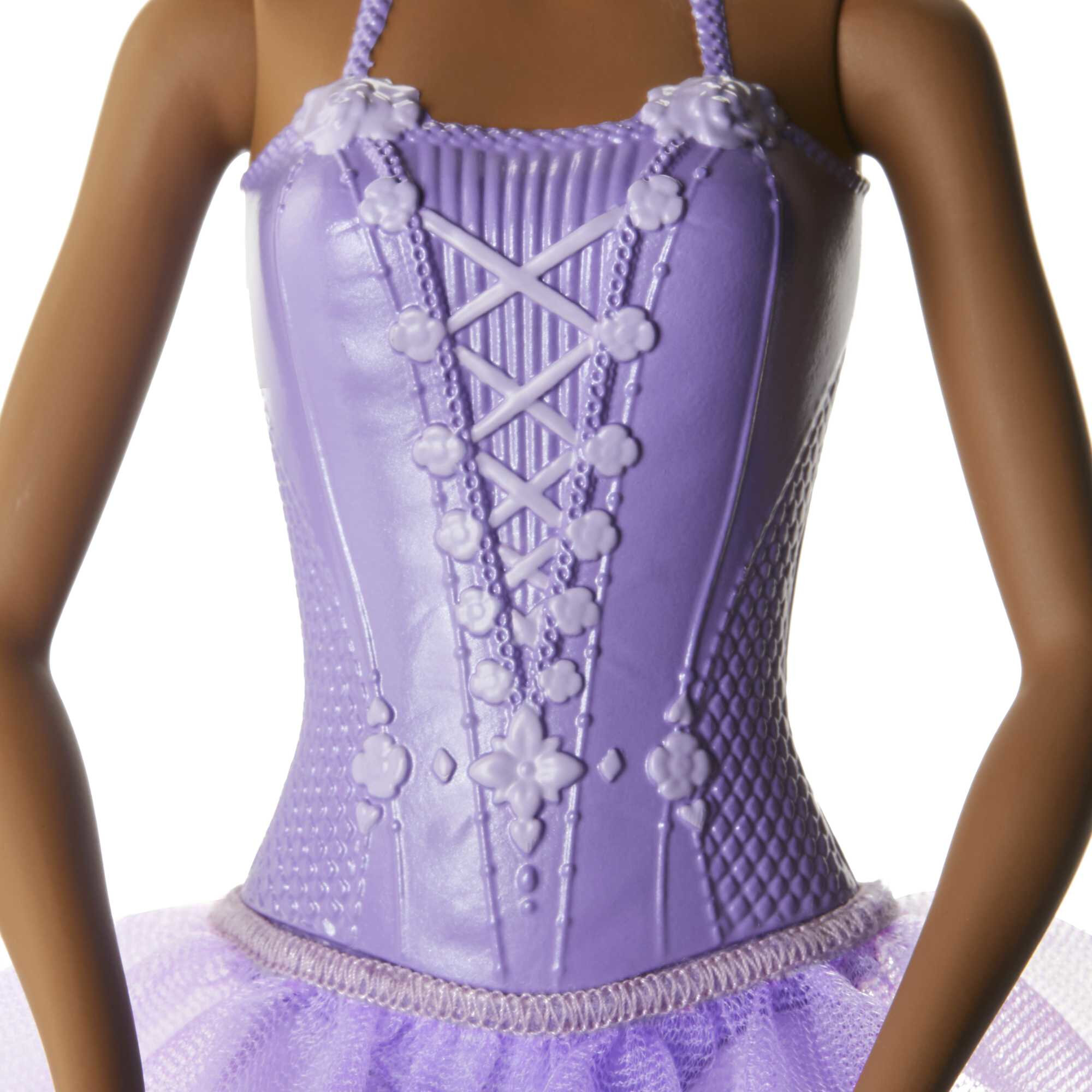 Barbie Ballerina Doll in Purple Tutu with Black Hair, Brown Eyes, Ballet Arms & Sculpted Toe Shoes - image 3 of 6