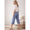 thumbnail image 2 of Ellos Plus Size Linen-Blend Drawstring Elastic Waist Relaxed Fit Capris, 2 of 5