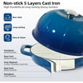 thumbnail image 4 of Davivy 10" Cast Iron Sourdough Bread Pan with Lid, 5qt Dutch Oven for Sourdough, Cast Iron Bread Oven with Lid - Ocean Blue, 4 of 8