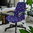 thumbnail image 2 of HELLHERO Butterfly Print Office Desk Chair Covers, Chair Covers for Computer Washable, Stretchable Office Chairs Cover Easy to Install, Home Decor, Purple, 2 of 7