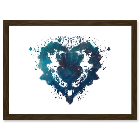 Ink Splat Thistle Heart Scotland A4 Artwork Framed Wall Art Print