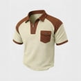 thumbnail image 2 of XAOFW Performance Zipper Pocket Polo Shirts For Man Athletic Knit Casual Sport Short Sleeve Patchwork Shirt Soft Tops XXXL, 2 of 4
