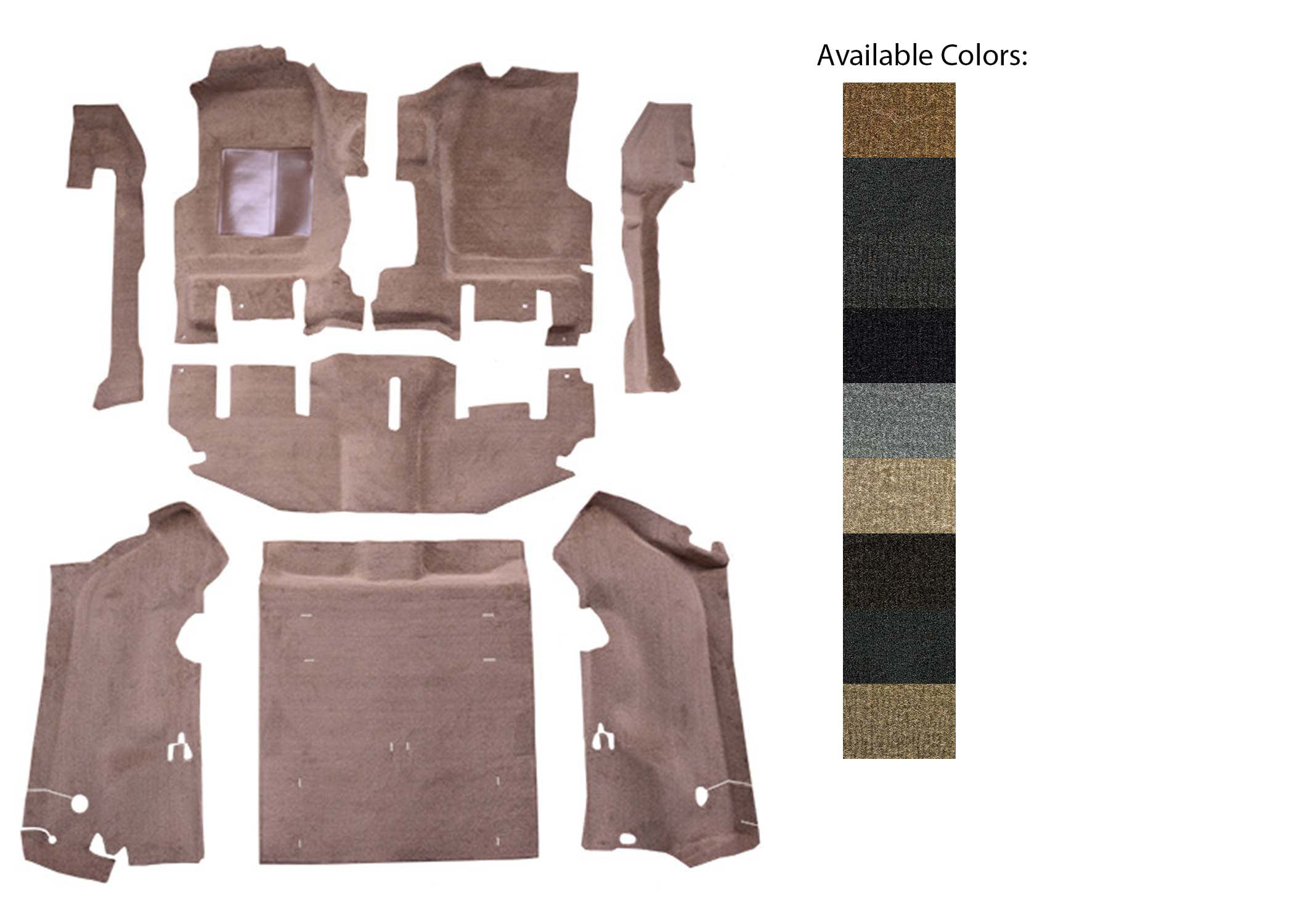 1997-2002 Jeep Wrangler Short Console with Rocker Panels 807 Dark Gray  Cutpile Mass Carpet Kit 