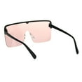 thumbnail image 4 of Halfrim Oversize Square Rectangular Shield Racer Sunglasses Black Pink, 4 of 4