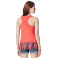 thumbnail image 2 of Aeropostale Camiseta sin mangas con espalda cruzada con flecos para mujer, rojo, grande Aeropostale Camiseta sin mangas, 2 of 2