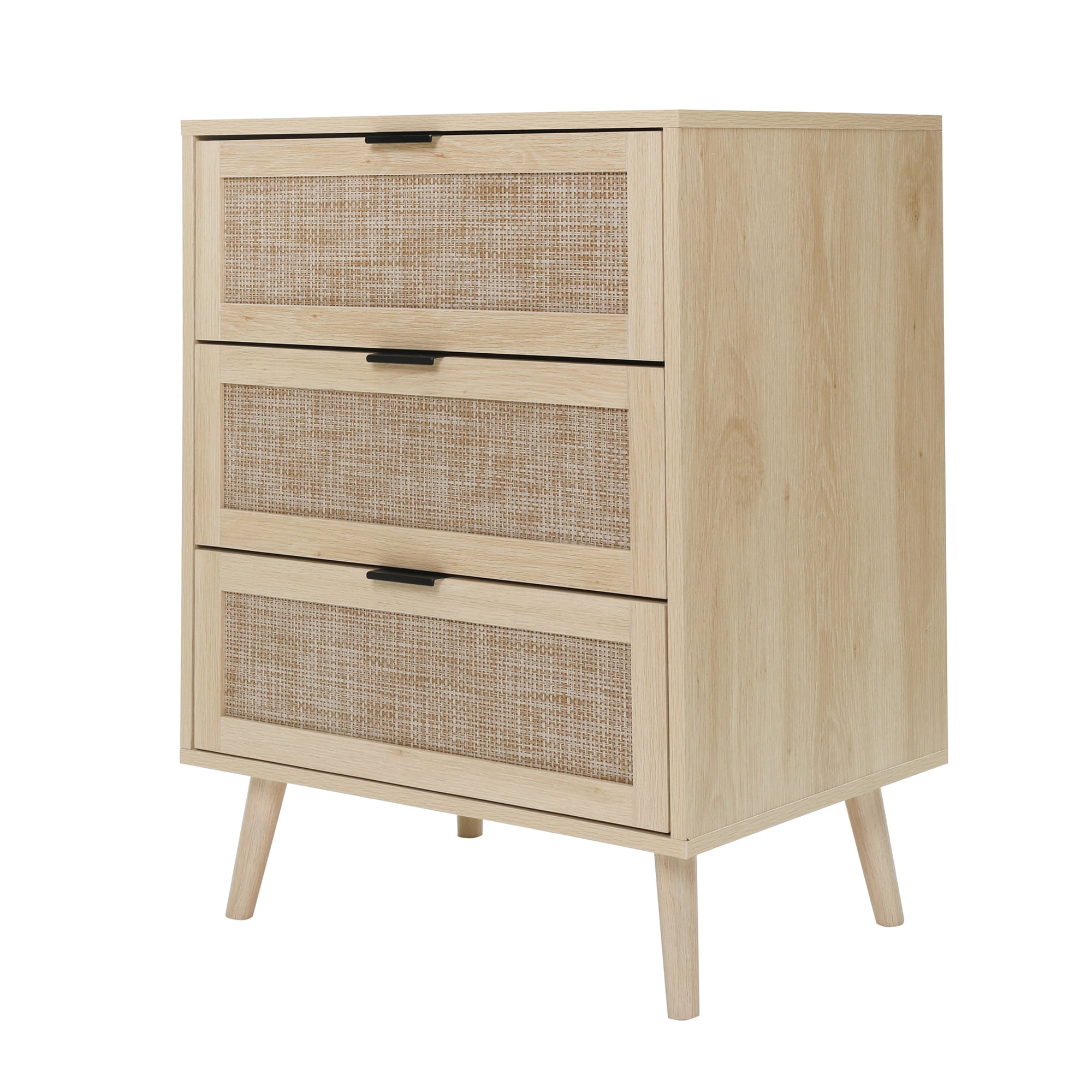 Kadyn 3 Drawer Cabinet, Chest of Drawers for Bedroom, Nightstand with Wood Feet, Natural Kadyn 3 Drawer Cabinet, Chest of Drawers for Bedroom, Nightstand with Wood Feet, Natural