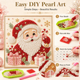 thumbnail image 2 of 2026 Christmas Santa Pearl Painting Kits for Adults, 3D Vintage Santa Diamond Art With Frame, Bead Painting Kit Hang Wall Art Holiday Decor, Craft Lovers Ideal As A Handmade Holiday Gifts, 2 of 6