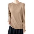 thumbnail image 2 of Yievot Women's Long Sleeve T Shirts Breathable Sun Protection Crew Neck Soft Lightweight Casual Tops, 2 of 4
