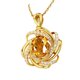 thumbnail image 1 of Golden Silver Citrine Necklace Full Of Diamonds Flower Pendant, 1 of 2