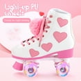 thumbnail image 7 of Women's and Girl's Classic Roller skates with Light up Wheels, High-top PU Leather Rollerskates Love Heart Pattern, 7 of 7