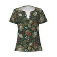 thumbnail image 2 of Uemuo Red Leaves Drawing Women's Deep V-Neck Low Cut Tops - Casual Loose Fit with Stainless Steel Loop, Soft, Breathable, Perfect for Office, Travel, and Daily Wear-X-Large, 2 of 5