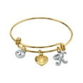 thumbnail image 3 of 1928 Jewelry Gold Heart Initial Crystal Charm Bangle Bracelet, 2.5"Letter K, 3 of 4