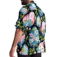 thumbnail image 3 of Easter Men's Spread Collar Poplin Beach Shirts - Casual Printed Button Down Short Sleeve Summer Tops for Unisex, 3 of 6