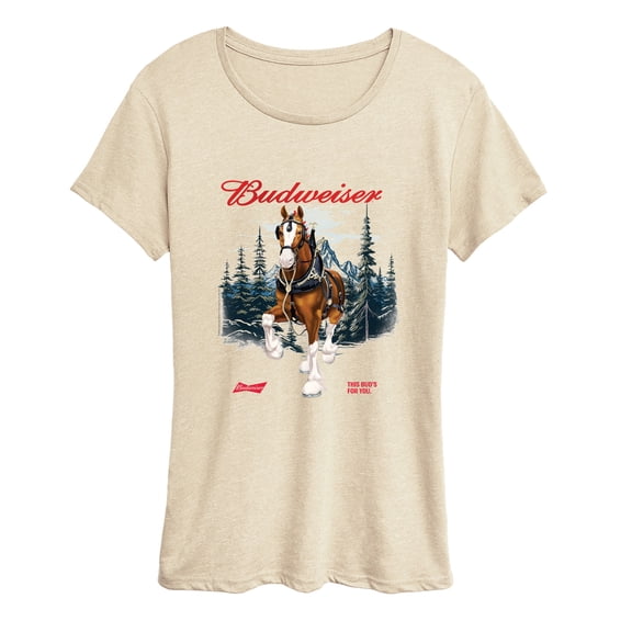 Budweiser - Clydesdale Winter Scene - Women's Short Sleeve Graphic T-Shirt