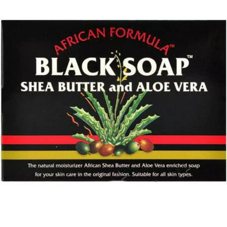 Madina African Black Soap Shea Butter and Aloe Vera, 3.5