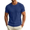 thumbnail image 2 of Qzwdhjm Tops for Men Short Sleeve Solid Basic Tees Crew Neck Slim Fit T-Shirt Soft Comfy Summer Casual Shirts for Dailywear, 2 of 7
