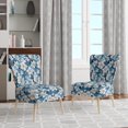 thumbnail image 2 of Designart "Tropical Mirage In Azure" Blue Azure Upholstered Accent Chair - Tropical Arm Chair For Bedroom, 2 of 7