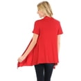 thumbnail image 3 of Pastel by Vivienne Women's Short Sleeve Open Front Vest Red XX-Large, 3 of 3