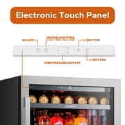 Ca'Lefort 24 Inch Beverage Refrigerator,180 Cans Beverage Cooler with Stainless Steel Glass Door for Home, Bar, Office