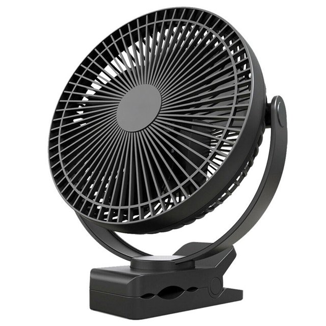 Toystoory Ventilador eléctrico de de habitación con carga USB, de 10000 mAh, ventiladores de techo para viajes al aire libre, Electrodomésticos Negro