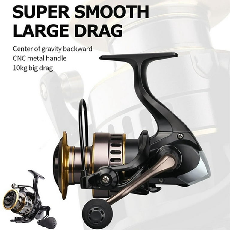 Ball Bearing Fishing Reel Ratio at 8.1:1, A Good Performance in Line  Control - Black, 7000 