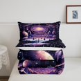 thumbnail image 5 of Juego de cama con estampado de plumas para niños y niñas,Purple Boho Dream Catcher All Season, 5 of 5