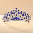 thumbnail image 4 of Nvzi Tiara para novia, diadema de princesa, corona nupcial, joyería para el cabello con diamantes de imitación de cristal, decoración para cumpleaños, graduación, fiesta de disfraces (rojo), 4 of 4