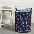 thumbnail image 6 of Zufioo Space Dinosaur Print Round Dirty Clothes Basket, Waterproof Standing Dirty Clothes Bag, Suitable for Home, Bathroom, Car Trunk-Small, 6 of 6