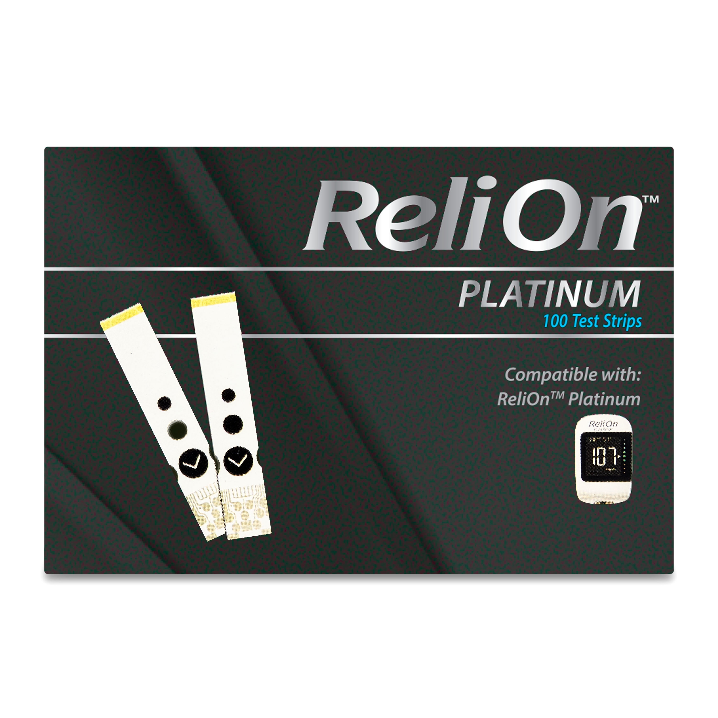 ReliOn Platinum Blood Glucose Test Strips, 100 Count