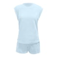 thumbnail image 6 of MuXiKeJi Clothes 2026 Women's Summer 2 Piece Sets Casual Lounge Set Short Sleeve Tops Shirts Shorts Travel Beach Vacation Outfits, 6 of 6