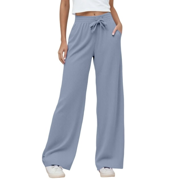 Elevated Everyday Trousers High Waisted Flowy Wide Leg Design with Adjustable Drawstring and Functional Pockets for Versatile Comfortable Wear