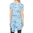 thumbnail image 2 of Sakkas Xoana Women's Casual Cap Sleeve V-neck Flare Loose Boho Swing Short Dress - Turq - Plus Size, 2 of 5