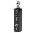thumbnail image 1 of Urna cúbica rectangular con colgante de cenizas, perfume y recuerdo conmemorativo de acero inoxidable negro, 1 of 9