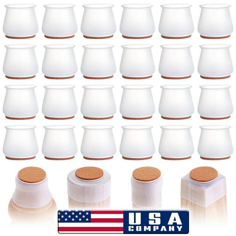32 Pcs Chair Leg Floor Protectors Translucent White Silicone