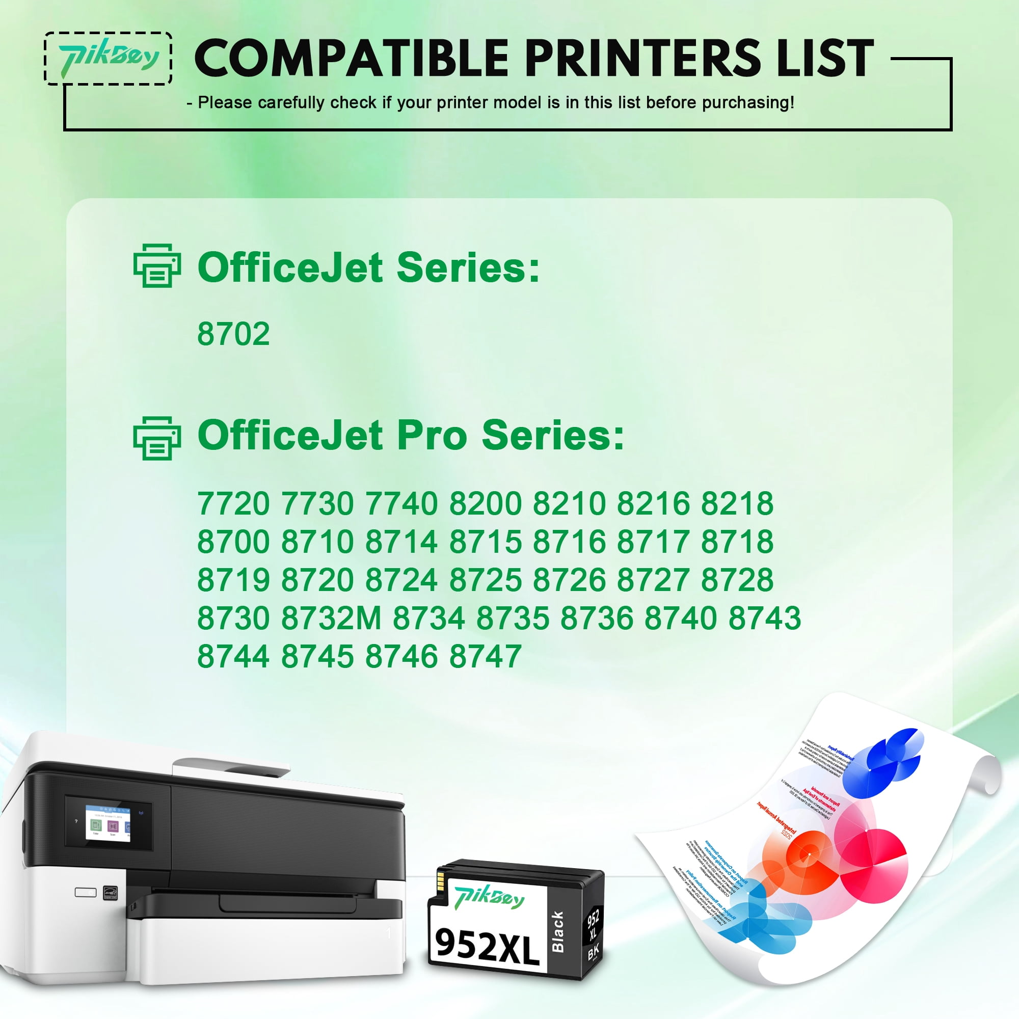 952 XL Ink Cartridges Compatible With HP952 Ink Cartridge for 952 Ink for OfficeJet 8702 OfficeJet Pro 7740 8710 8210 Printer (1-Pack,1 Black)