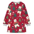 thumbnail image 6 of Girls' long-sleeved dress Christmas Polar Bear Girls' A-line dress with ribbed cuffs Soft and comfortable, 6 of 6