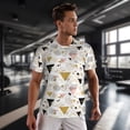 thumbnail image 3 of Wukai Geometric Triangle Print Men's Short-Sleeved Mesh T-Shirt,Quick-Dry Short Sleeve Workout T-Shirt-X-Small, 3 of 8