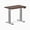 Dark Walnut / Gray, variant on Desky Dual Mini Rubberwood Sit Stand Desk - Natural / 40" X 24" / Gray