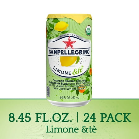 Organic Sparkling Apple - SANPELLEGRINO Limone &te Sparkling Organic Juice and Tea Beverage Blend 24-8.45 fl. oz. Cans