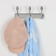 thumbnail image 5 of Uxcell 3 Hooks 9.6" Rack Wall Mounted Coat Hooks Plating Finish Zinc Alloy Silver Tone 1pcs, 5 of 7