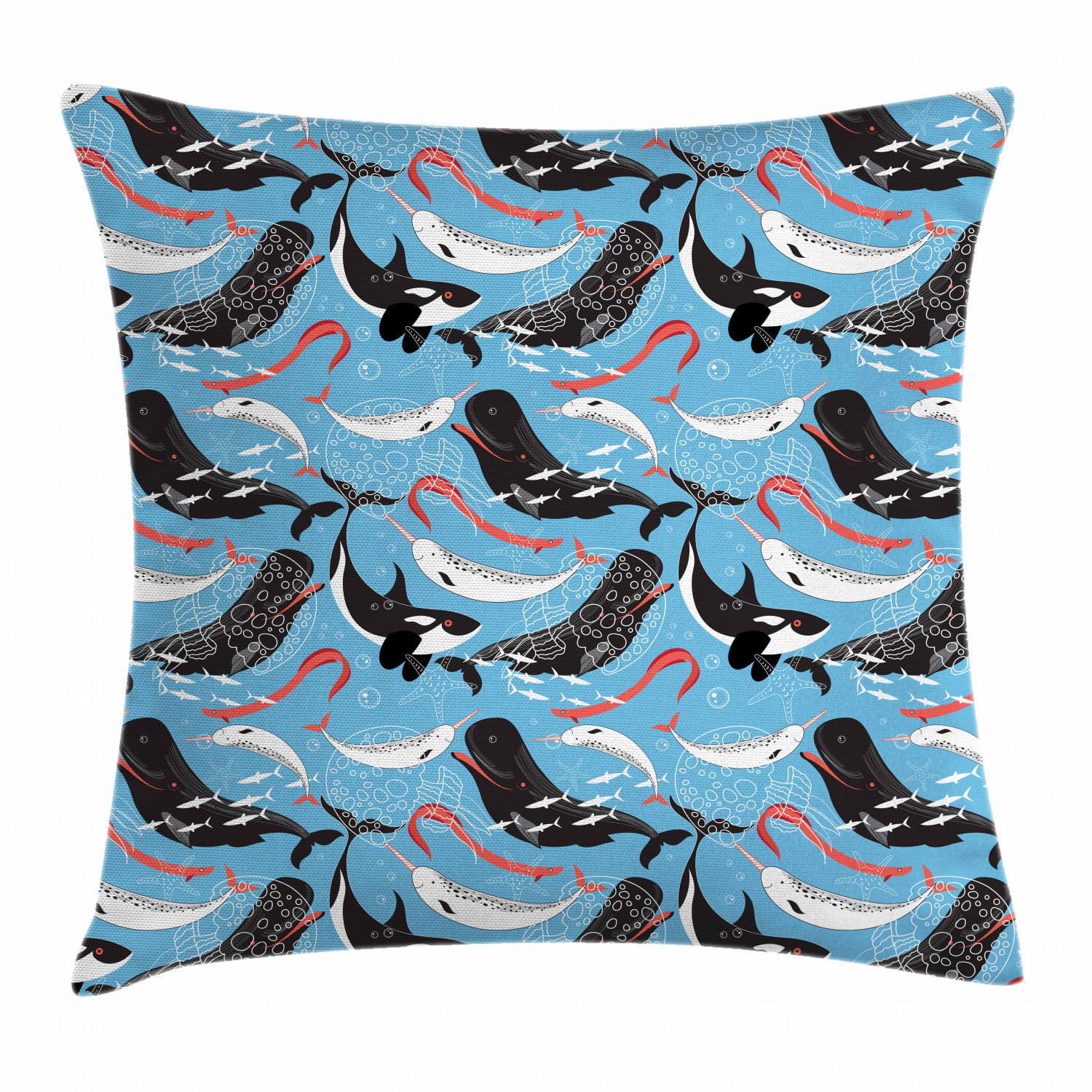 18x18 Narwhals For Women Gifts Baby Girls Gift Women Narwhal Throw Pillow Multicolor 